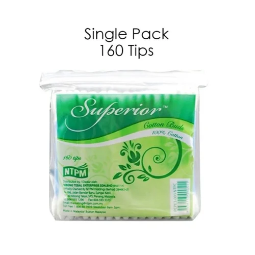 Cotton Buds 160 Tips / Disposable Cotton Swabs with Double Head