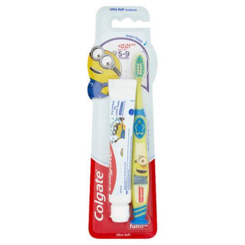 COLGATE MINION 5-9 YEARS TOOTHBRUSH WITH TOOTHPASTE 40G