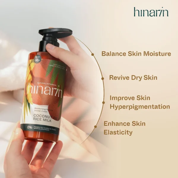 HINARIN Moisturising Natural Shower Cream 300ml  Coconut Rice Milk