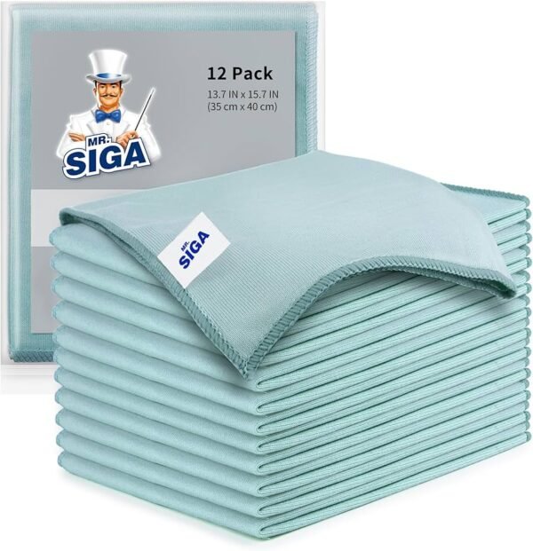 MR.SIGA Ultra Fine Microfiber Cloths for Glass Pack of 6