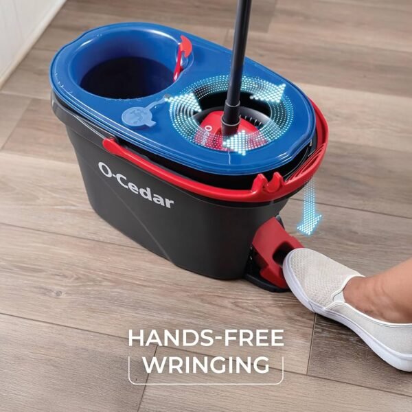 O-Cedar EasyWring RinseClean Microfiber Spin Mop Bucket Floor Cleaning System Grey